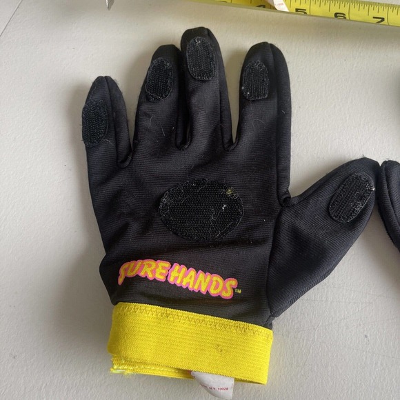 Vtg 1993 Surehands Yellow Plush Football Black Gloves Frankitoys Hook Loop Patch - Picture 2 of 12